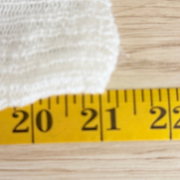 Womens Red Star Cropped Oversized Open Knit Slouchy Sweater Sheer White sz M y2k - Picture 7 of 8